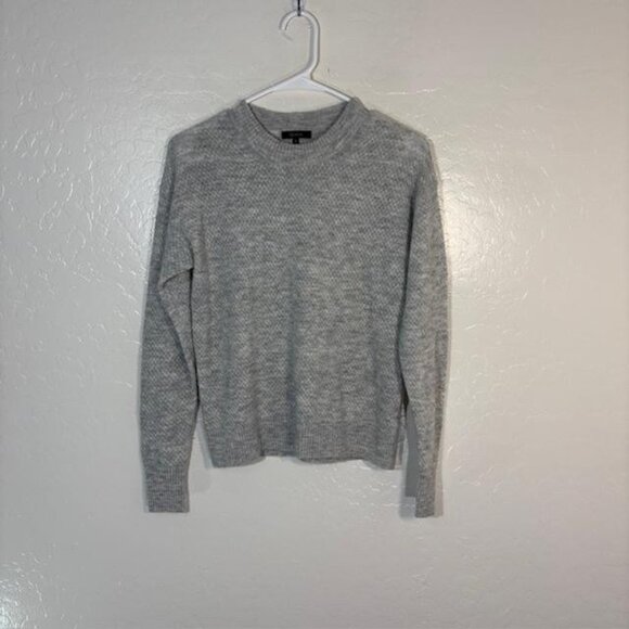 Quince Sweater Womens Small Gray Wool Alpaca Blend Crewneck Pullover Knit Ribbed - Picture 1 of 7